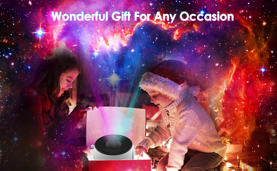 13-in-1 Galaxy Star Projector Pro – 360° HD Ceiling Night Light with Bluetooth Speaker, Remote & White Noise