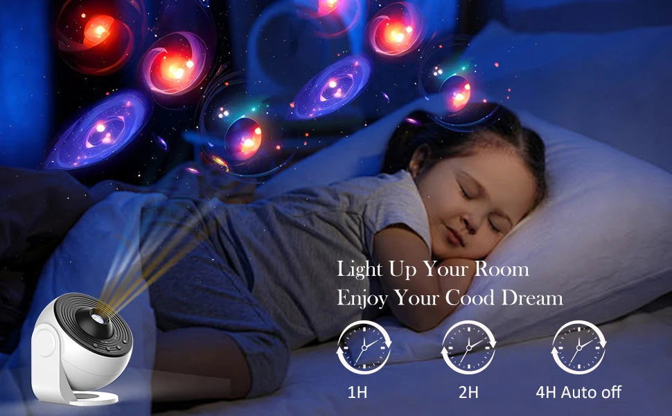 13-in-1 Galaxy Star Projector Pro – 360° HD Ceiling Night Light with Bluetooth Speaker, Remote & White Noise