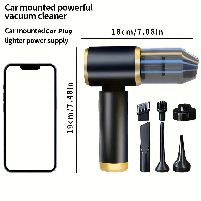 Mini 3-in-1 Portable Vacuum Cleaner – Car & Home Dual Use Air Duster & Suction Cleaner