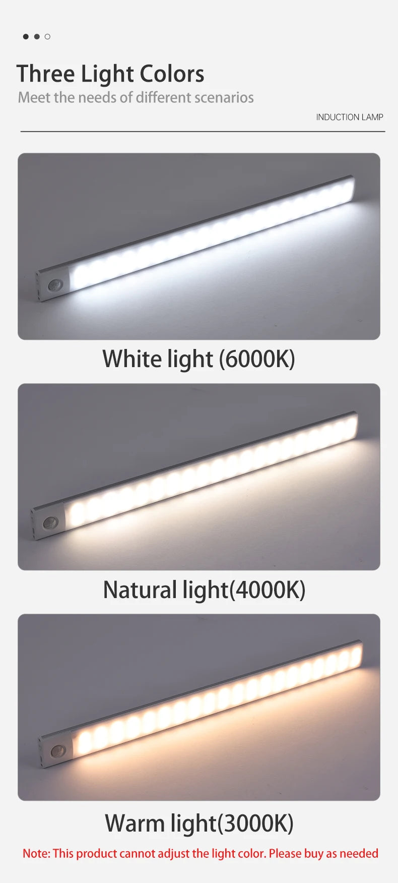Motion Sensor LED Light Bar – USB Rechargeable Under Cabinet Night Light