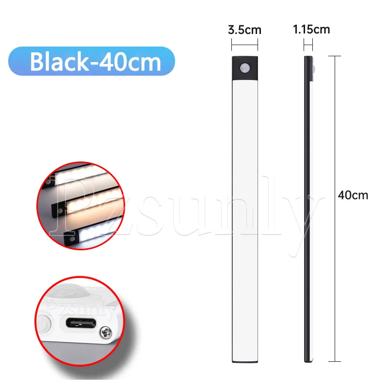 Motion Sensor LED Light Bar – USB Rechargeable Under Cabinet Night Light