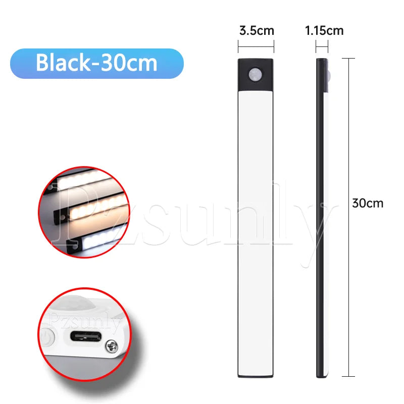 Motion Sensor LED Light Bar – USB Rechargeable Under Cabinet Night Light