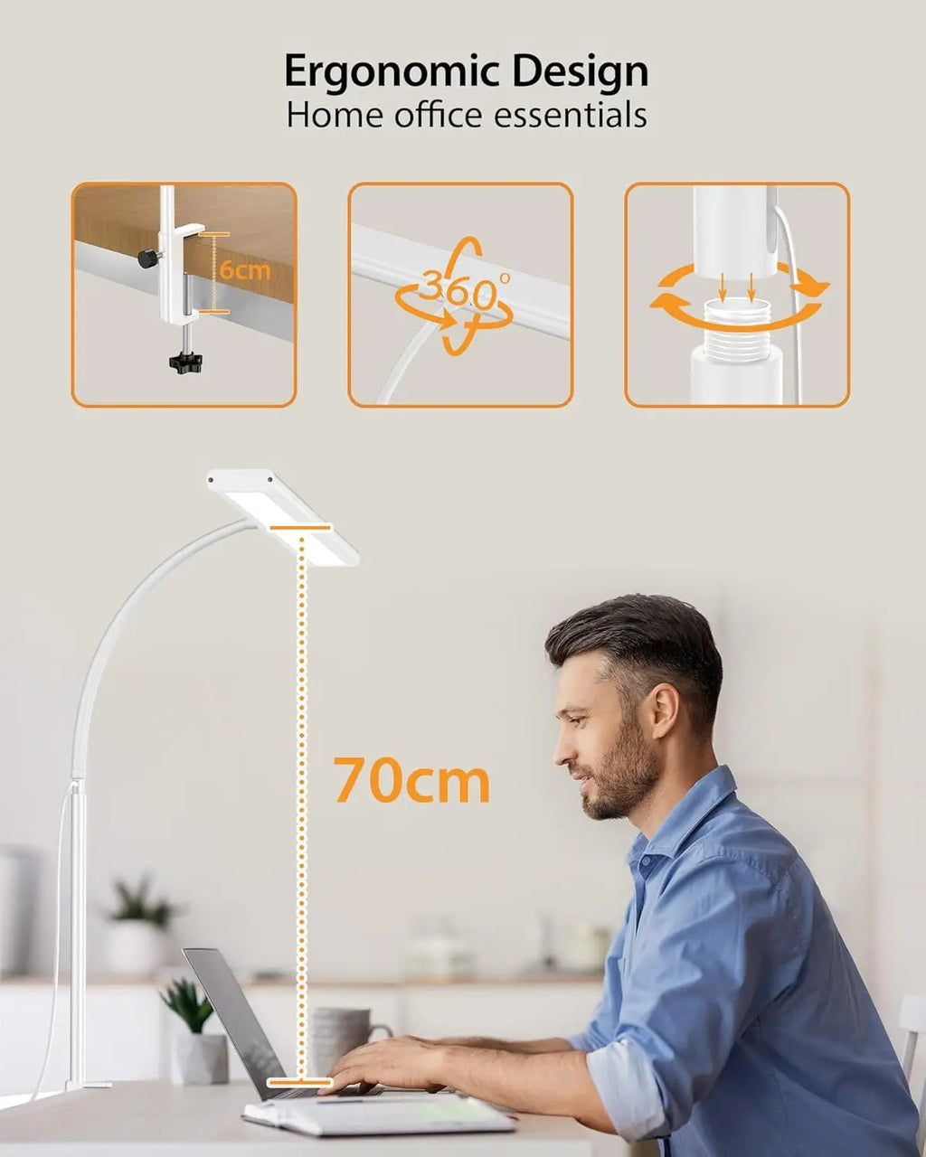 LED Desk Lamp with Remote – Adjustable Gooseneck Eye-Care Light