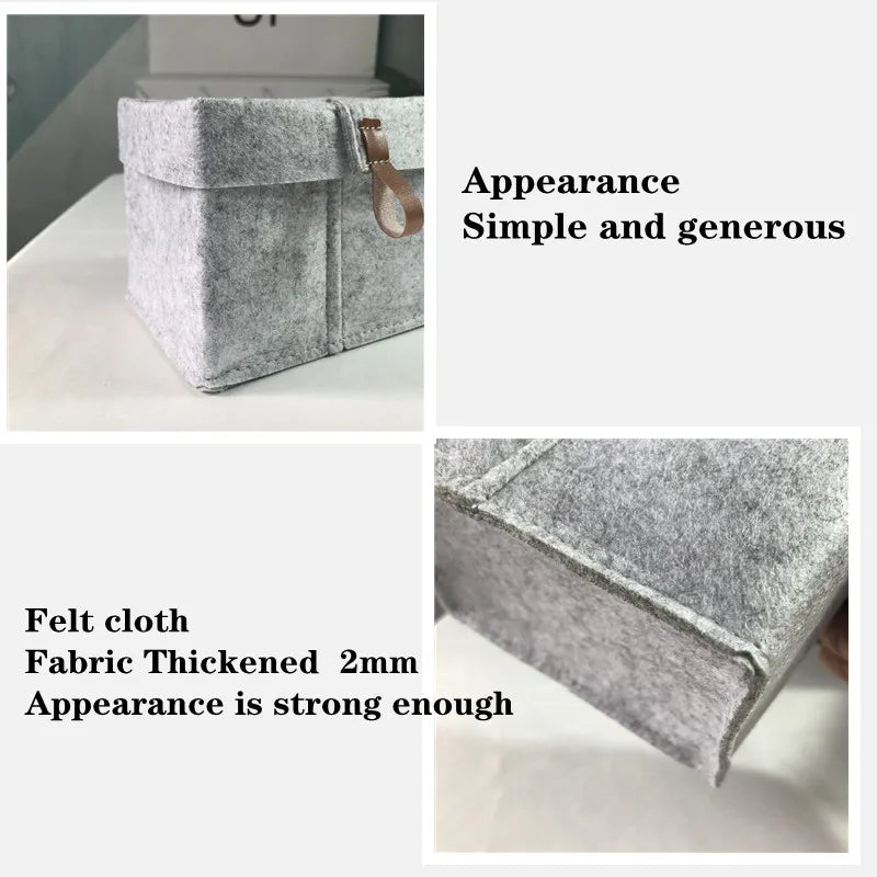 Nordic Felt Storage Box Organizer – Minimalist Desk & Room Storage Basket