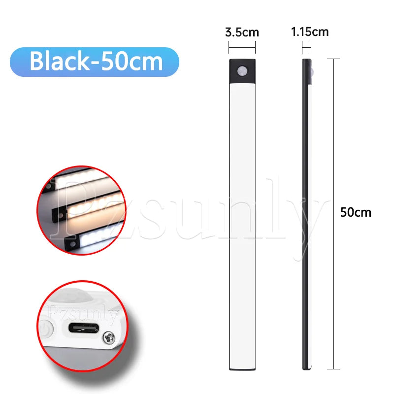 Motion Sensor LED Light Bar – USB Rechargeable Under Cabinet Night Light
