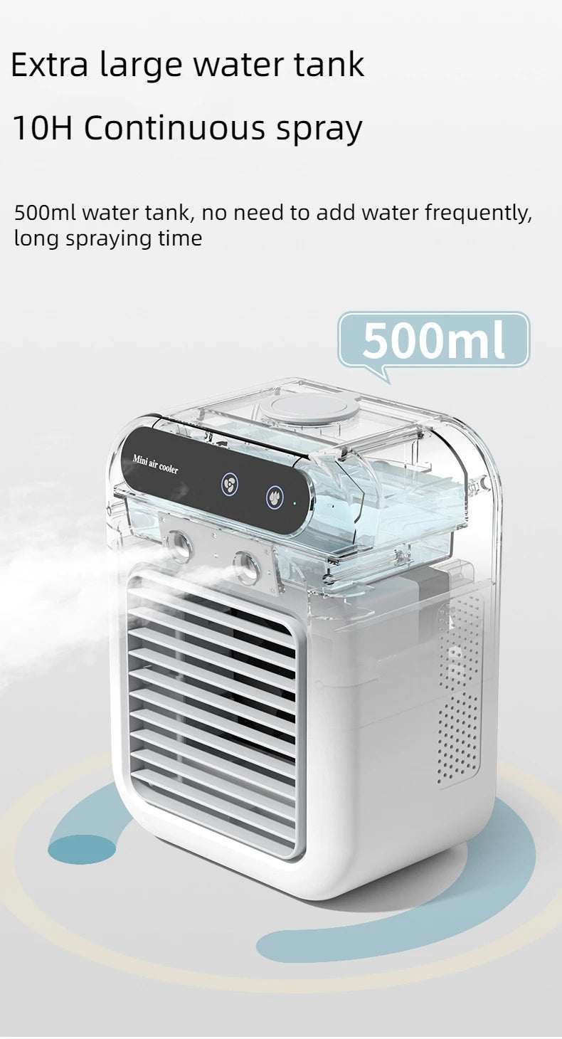 USB Desktop Ice Water Fan – Portable Mini Air Cooler with 1800mAh Battery