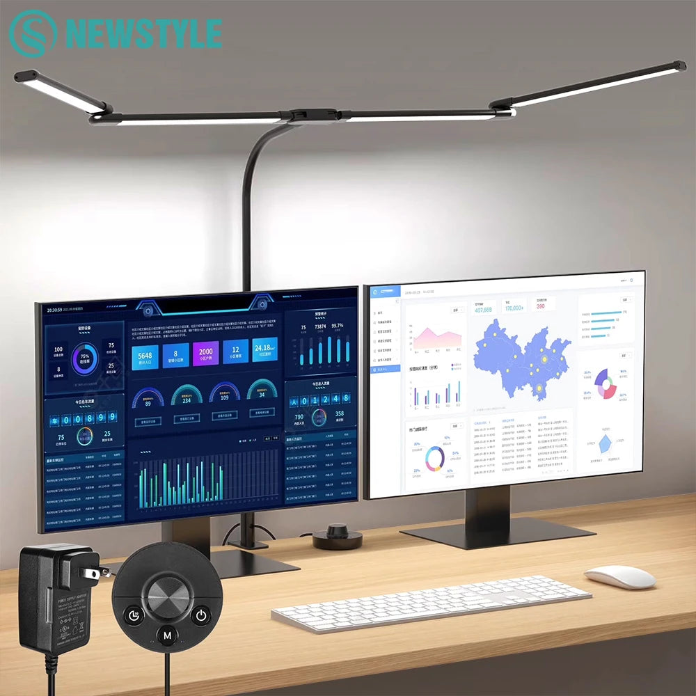 LED Desk Lamp with Clamp – Auto Dimming Adjustable Desk Light