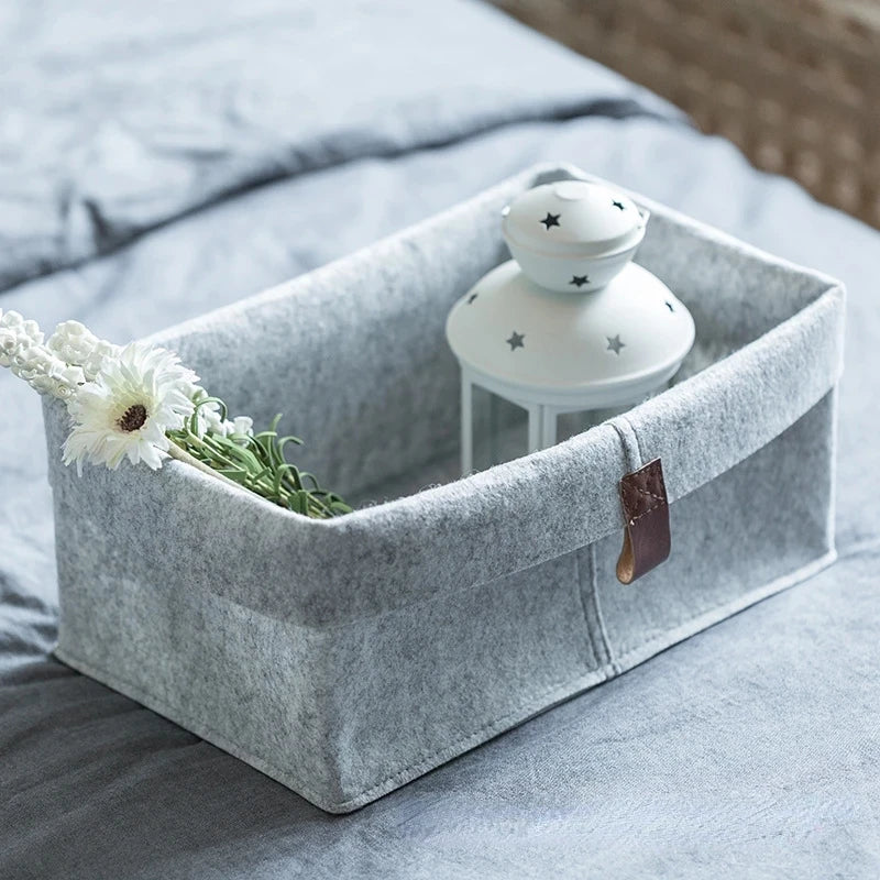 Nordic Felt Storage Box Organizer – Minimalist Desk & Room Storage Basket