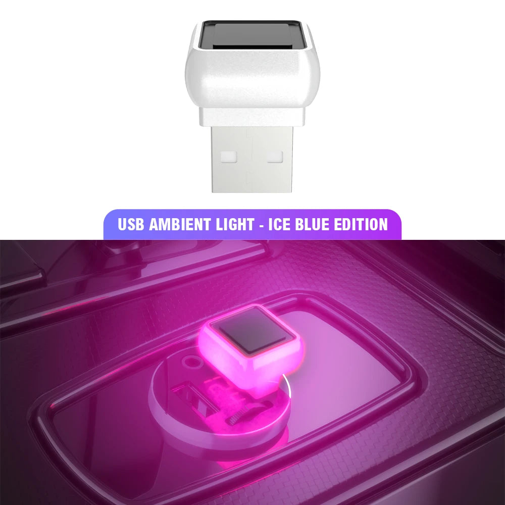 Car USB Ambient LED Light – Mini Portable Mood Lamp