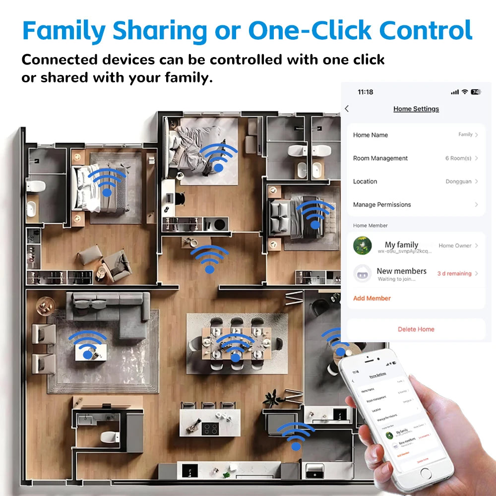Smart WiFi Power Strip – Tuya Alexa Multi Socket with USB-C & Energy Monitoring