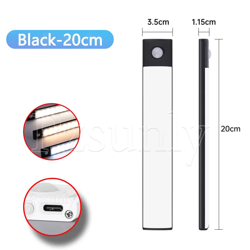 Motion Sensor LED Light Bar – USB Rechargeable Under Cabinet Night Light