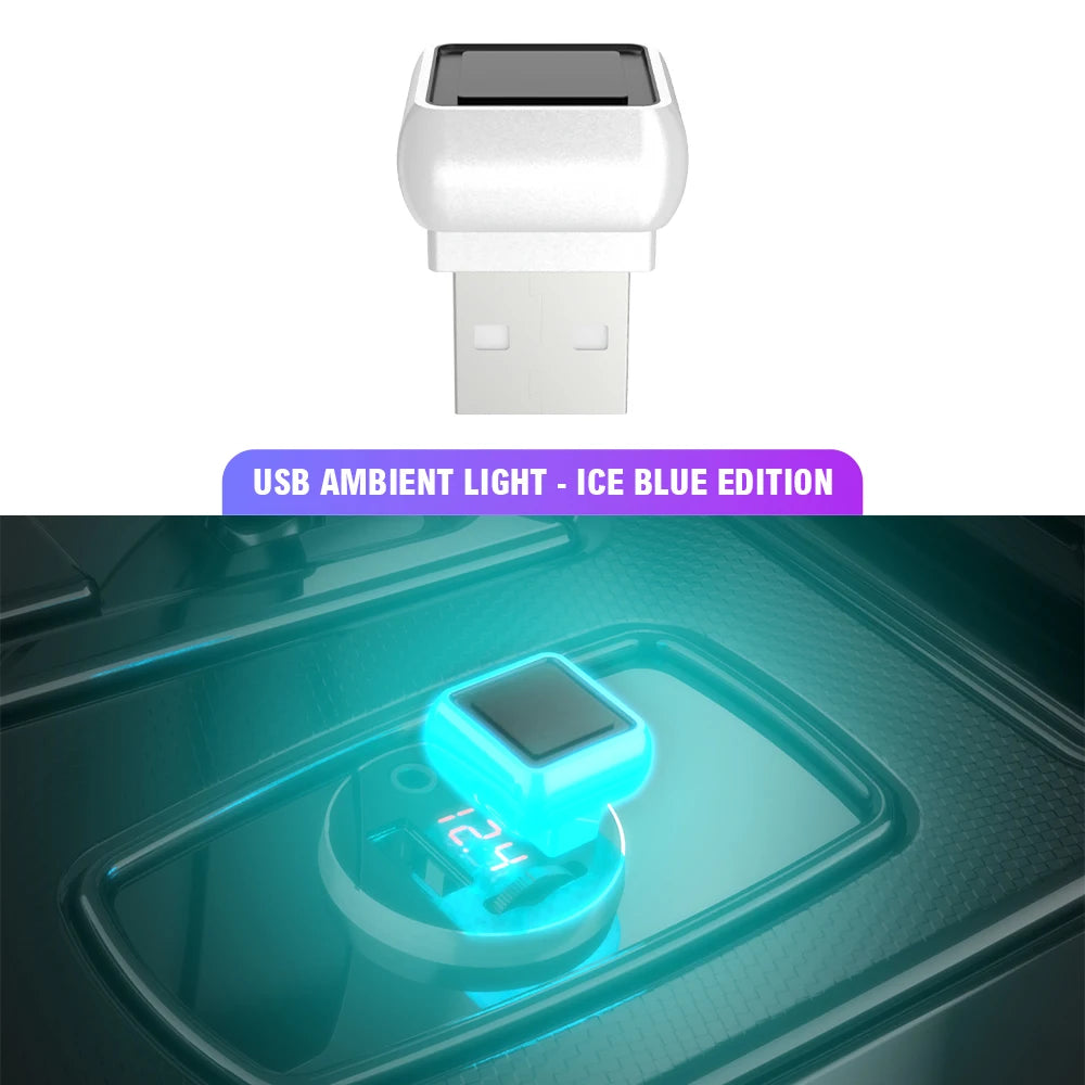 Car USB Ambient LED Light – Mini Portable Mood Lamp