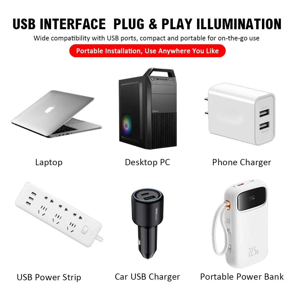 Car USB Ambient LED Light – Mini Portable Mood Lamp