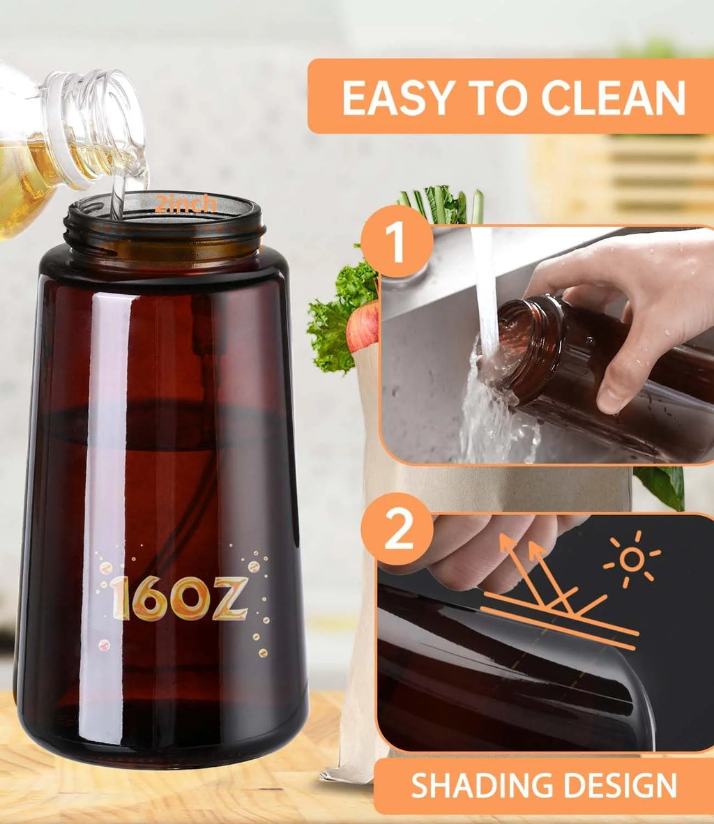 2-in-1 Glass Oil Sprayer Bottle – Leakproof Olive Oil Dispenser for Cooking & Air Fryer