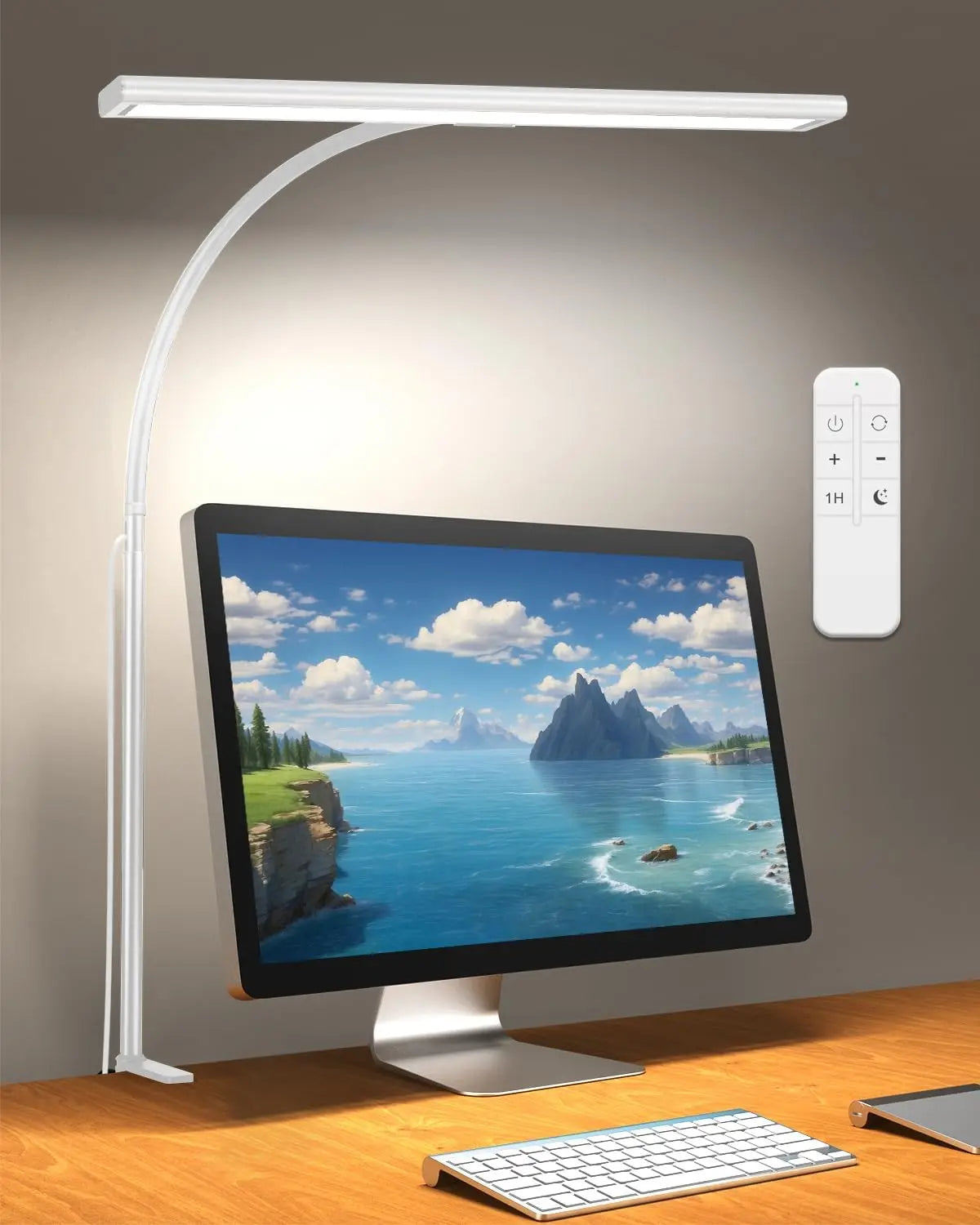 LED Desk Lamp with Remote – Adjustable Gooseneck Eye-Care Light