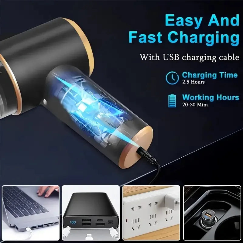 Mini 3-in-1 Portable Vacuum Cleaner – Car & Home Dual Use Air Duster & Suction Cleaner