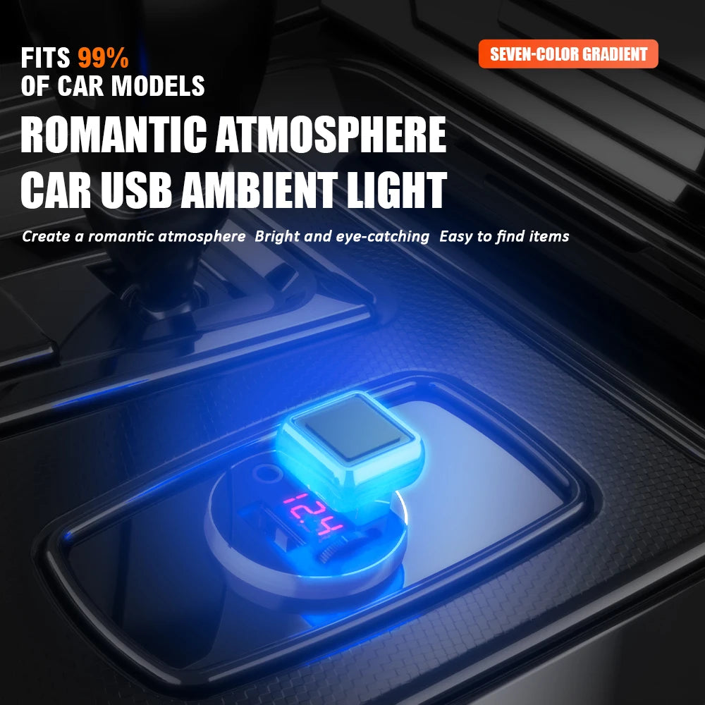 Car USB Ambient LED Light – Mini Portable Mood Lamp