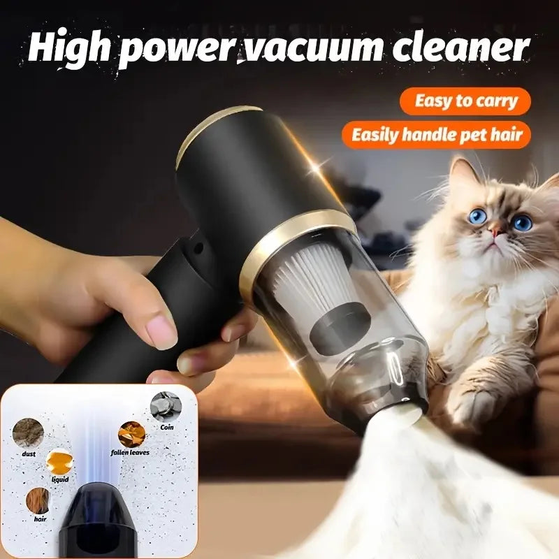Mini 3-in-1 Portable Vacuum Cleaner – Car & Home Dual Use Air Duster & Suction Cleaner