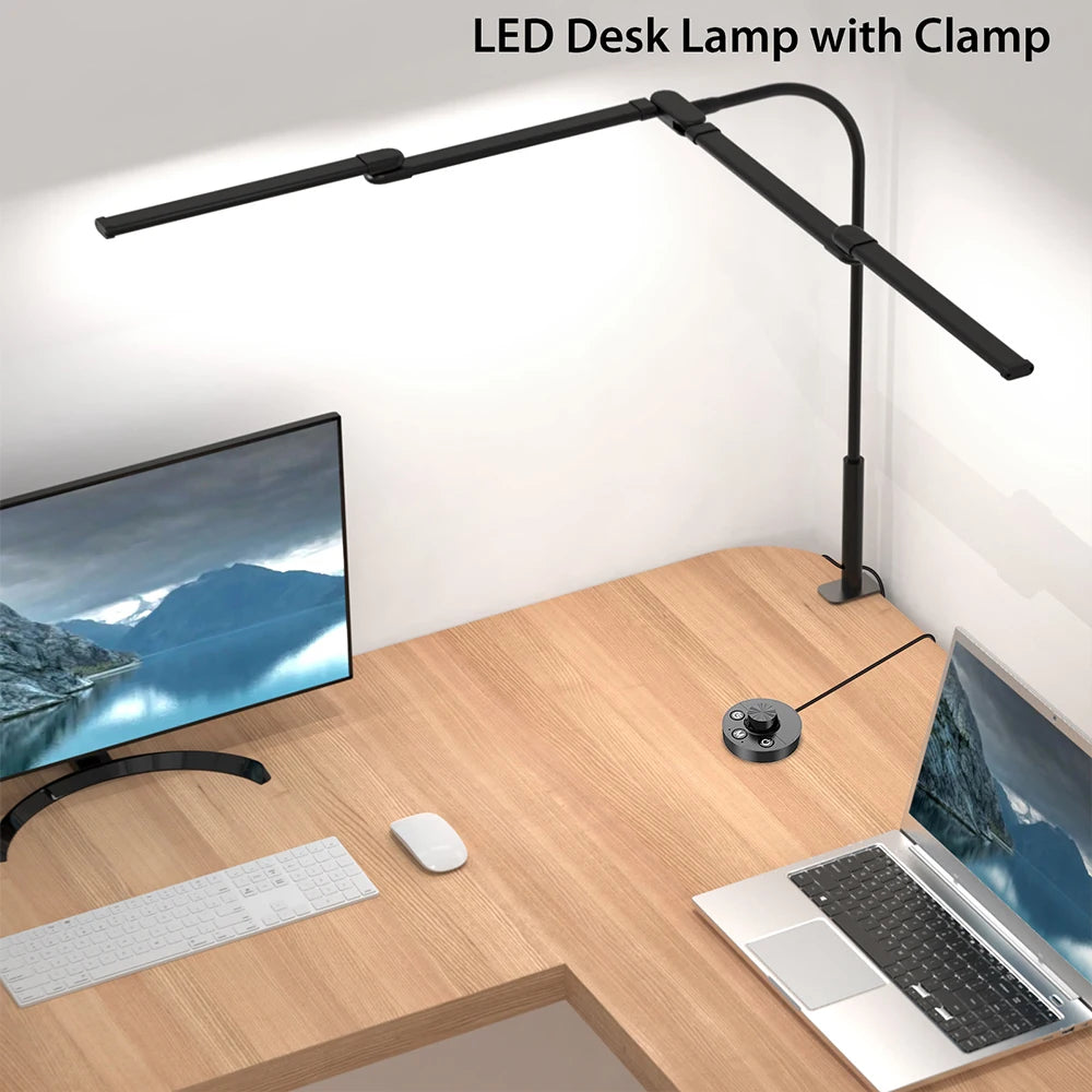 LED Desk Lamp with Clamp – Auto Dimming Adjustable Desk Light