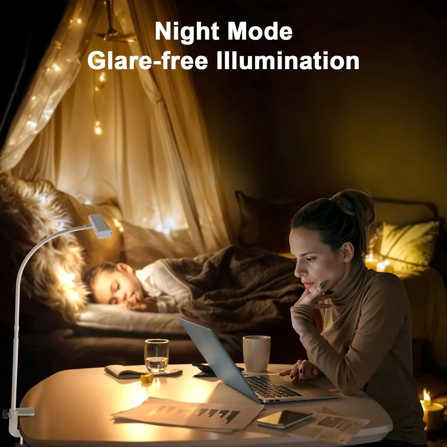 LED Desk Lamp with Remote – Adjustable Gooseneck Eye-Care Light
