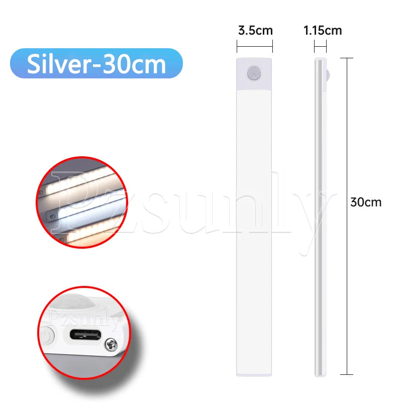 Motion Sensor LED Light Bar – USB Rechargeable Under Cabinet Night Light
