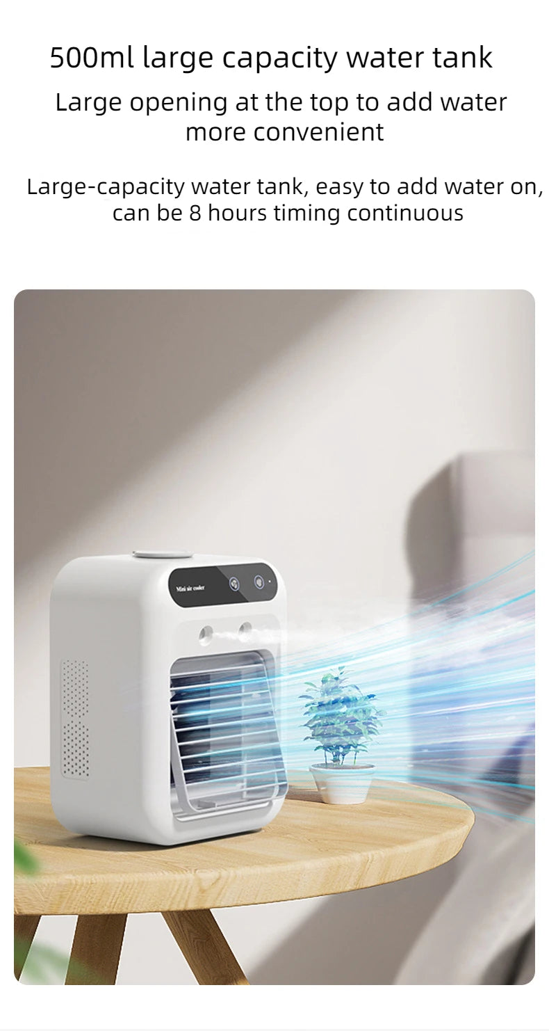USB Desktop Ice Water Fan – Portable Mini Air Cooler with 1800mAh Battery