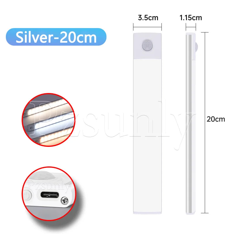 Motion Sensor LED Light Bar – USB Rechargeable Under Cabinet Night Light
