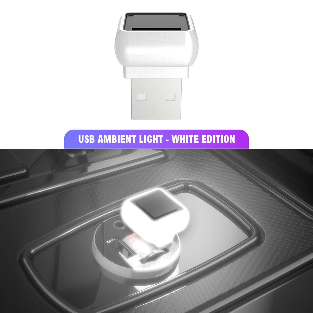 Car USB Ambient LED Light – Mini Portable Mood Lamp