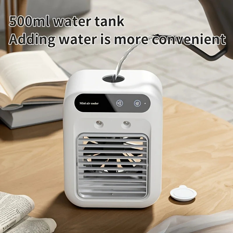 USB Desktop Ice Water Fan – Portable Mini Air Cooler with 1800mAh Battery