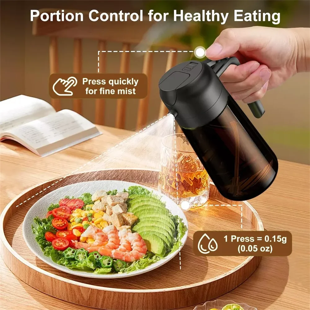 2-in-1 Glass Oil Sprayer Bottle – Leakproof Olive Oil Dispenser for Cooking & Air Fryer