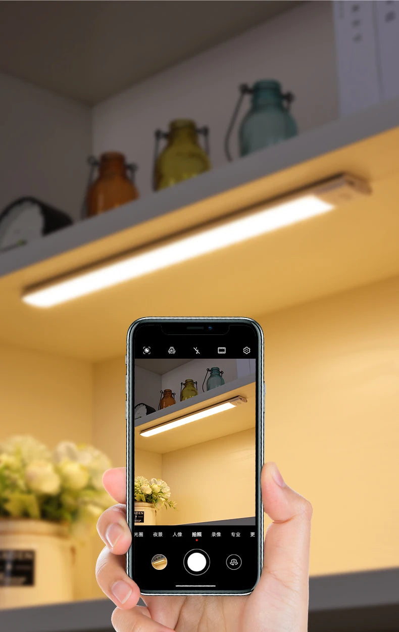 Motion Sensor LED Light Bar – USB Rechargeable Under Cabinet Night Light