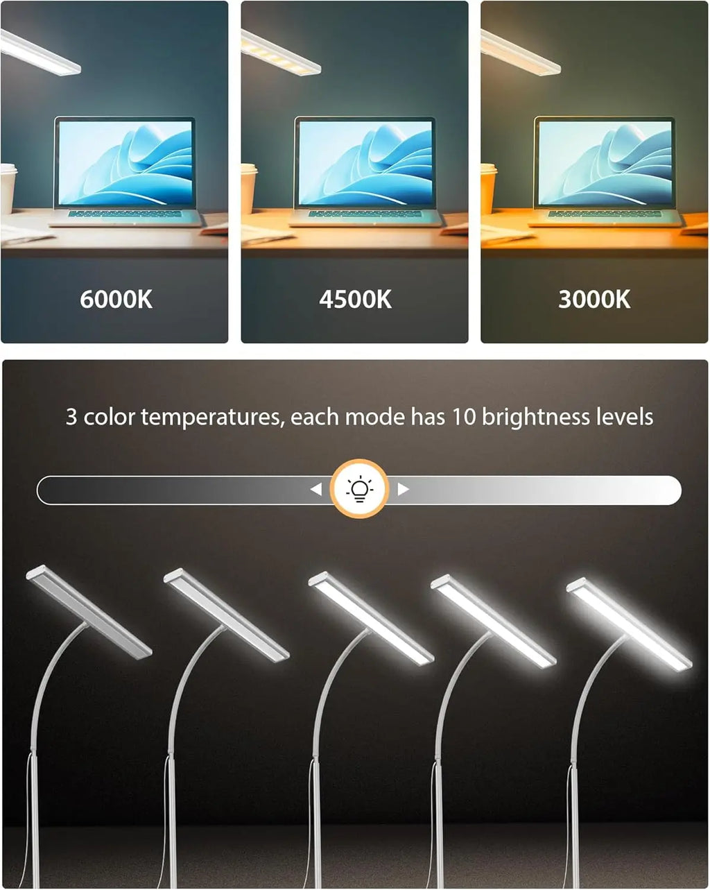 LED Desk Lamp with Remote – Adjustable Gooseneck Eye-Care Light