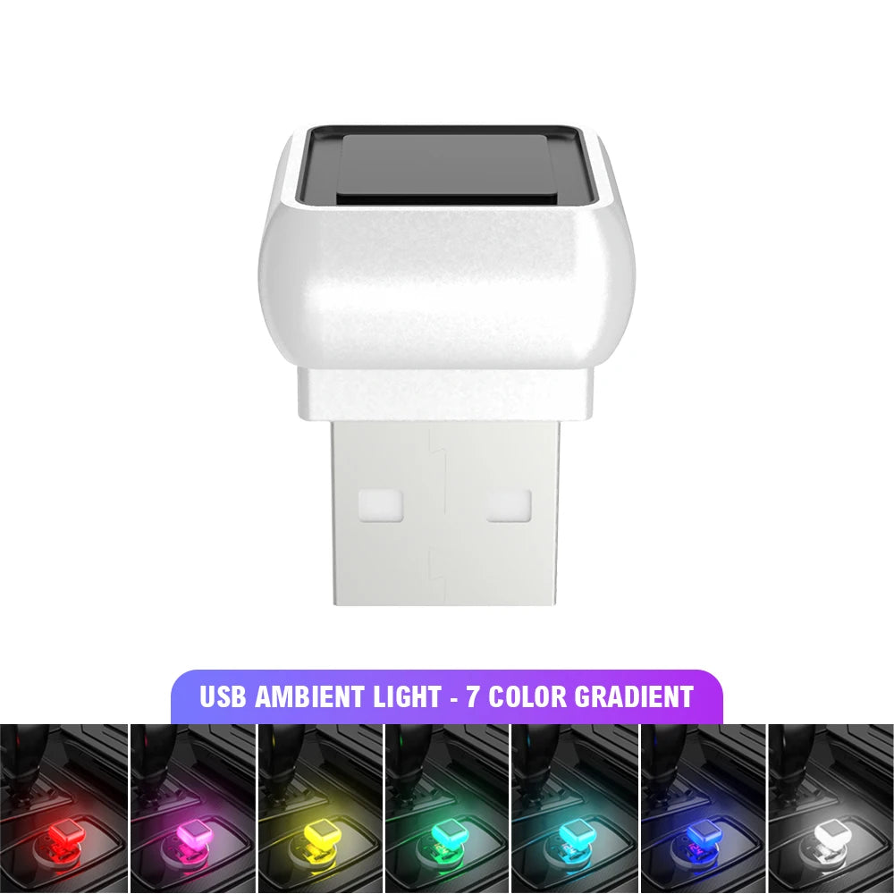 Car USB Ambient LED Light – Mini Portable Mood Lamp