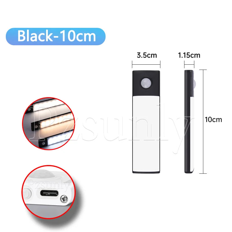 Motion Sensor LED Light Bar – USB Rechargeable Under Cabinet Night Light