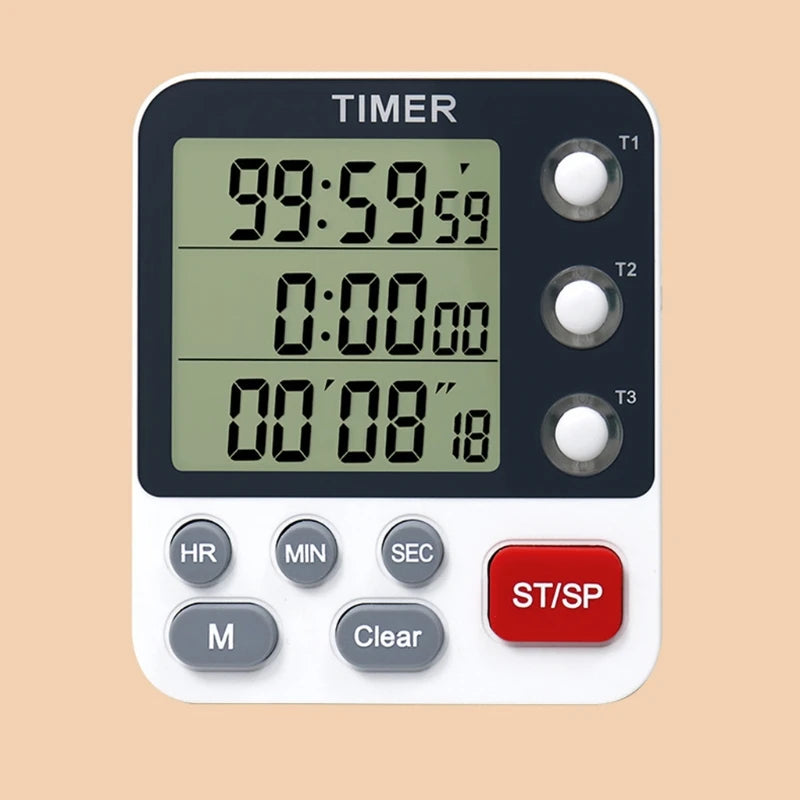 Digital Kitchen Timer – 3 Channel Cooking Timer with Loud Alarm & Countdown Function