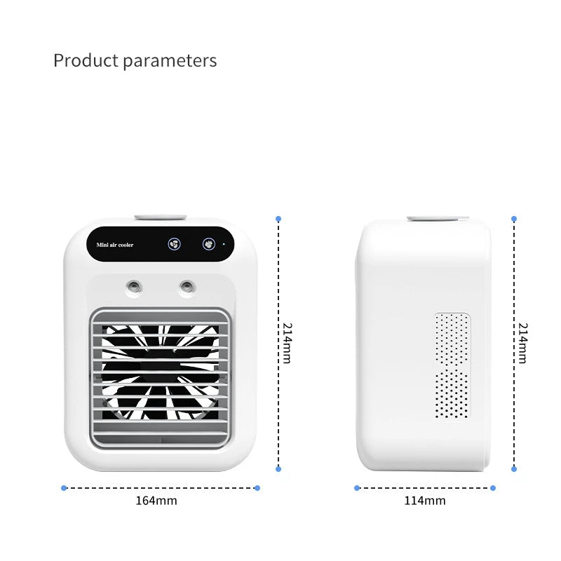 USB Desktop Ice Water Fan – Portable Mini Air Cooler with 1800mAh Battery