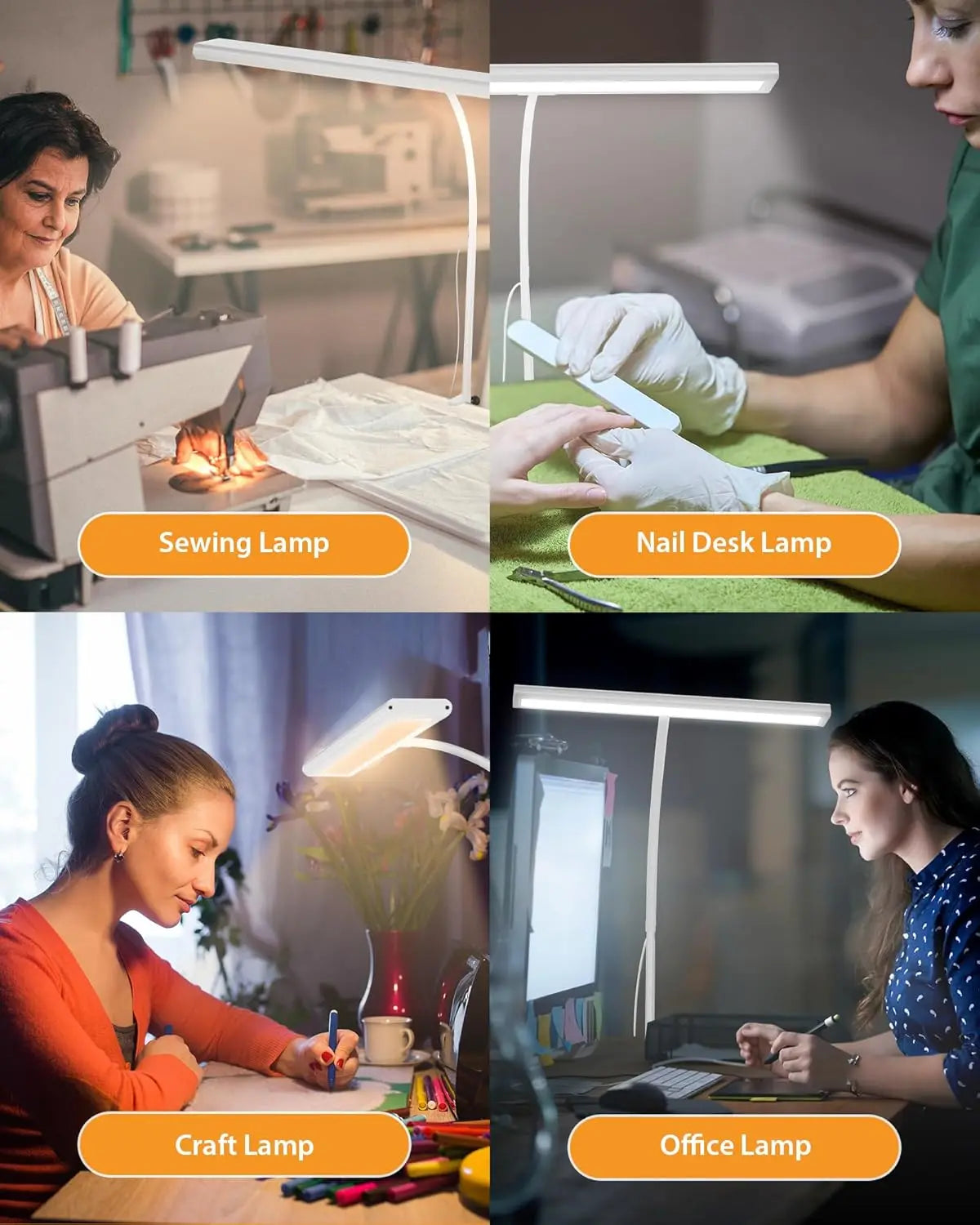 LED Desk Lamp with Remote – Adjustable Gooseneck Eye-Care Light