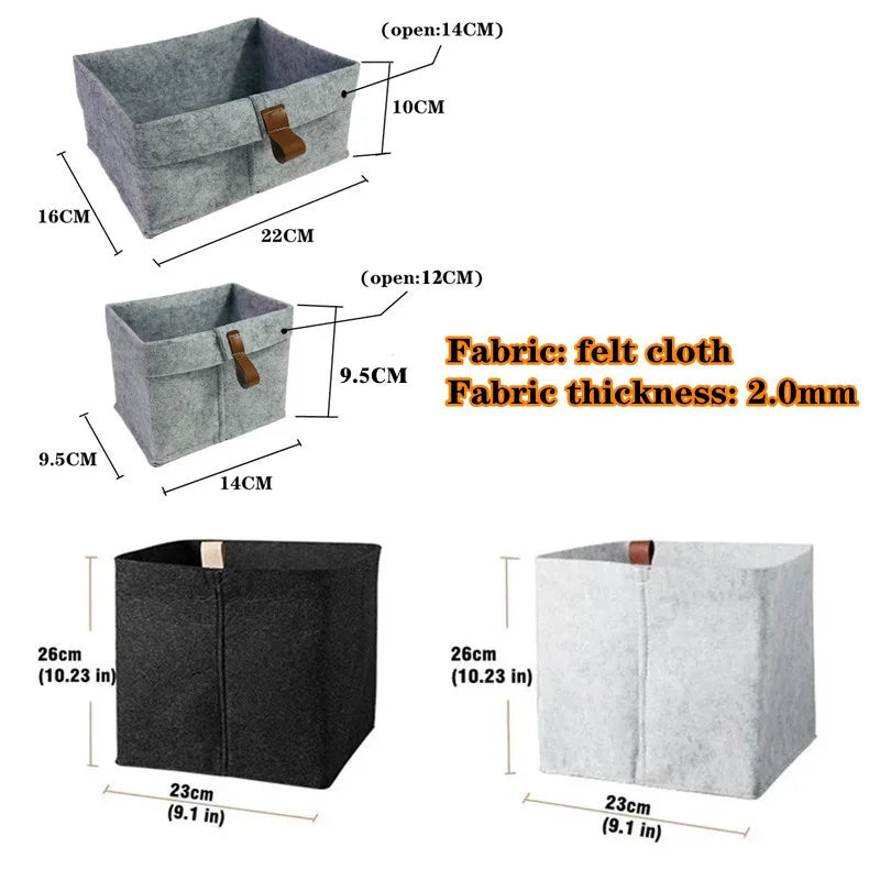 Nordic Felt Storage Box Organizer – Minimalist Desk & Room Storage Basket