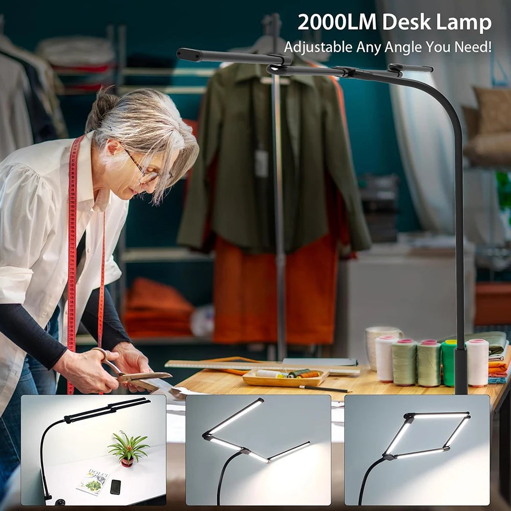 LED Desk Lamp with Clamp – Auto Dimming Adjustable Desk Light