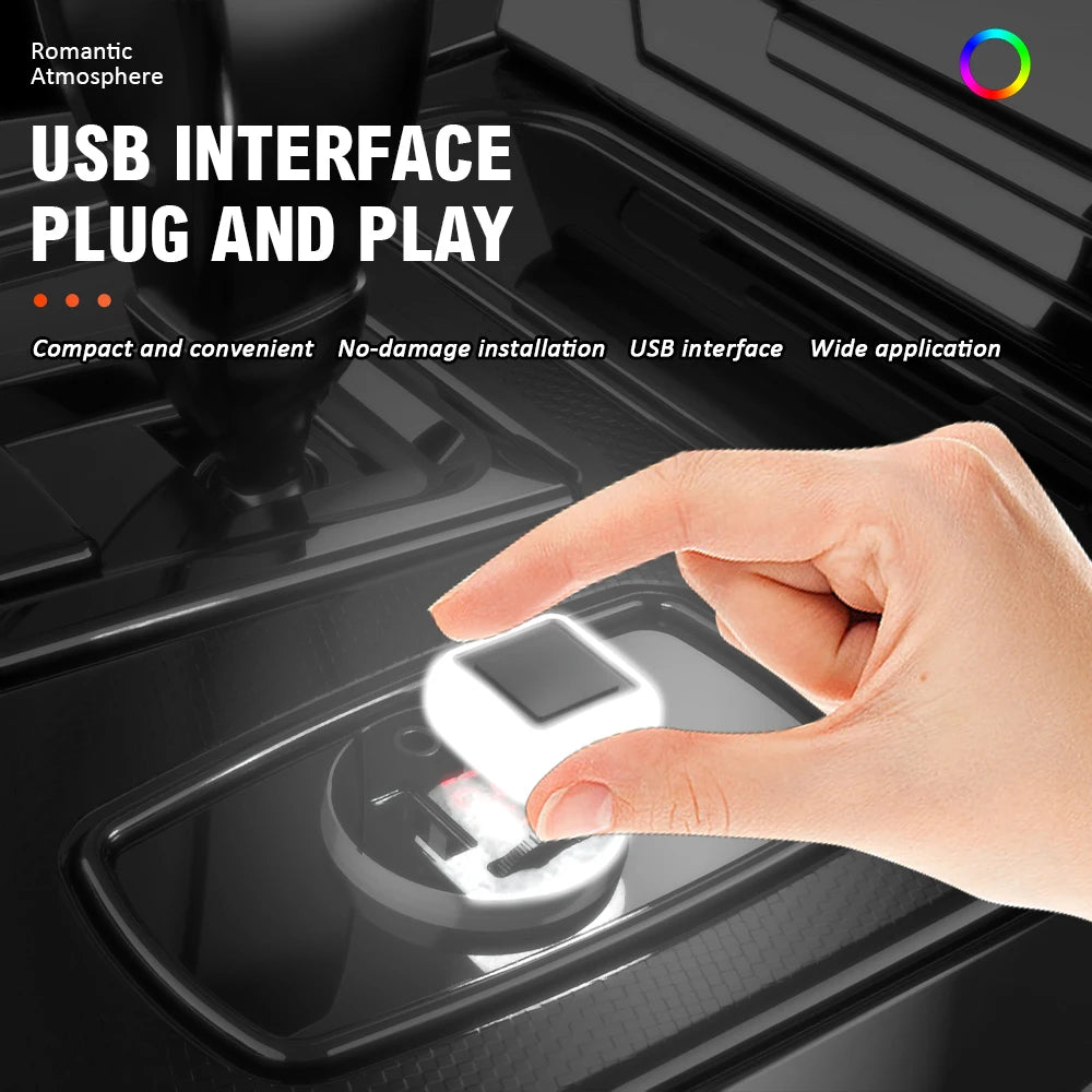 Car USB Ambient LED Light – Mini Portable Mood Lamp